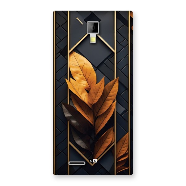 Golden Leaf Pattern Back Case for Canvas Xpress A99