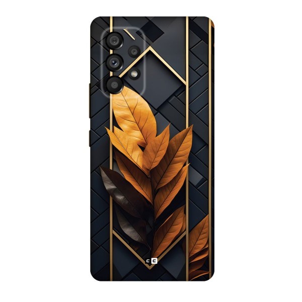 Golden Leaf Pattern Back Case for Galaxy A53 5G