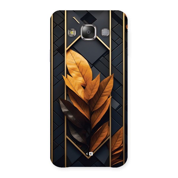 Golden Leaf Pattern Back Case for Galaxy E7