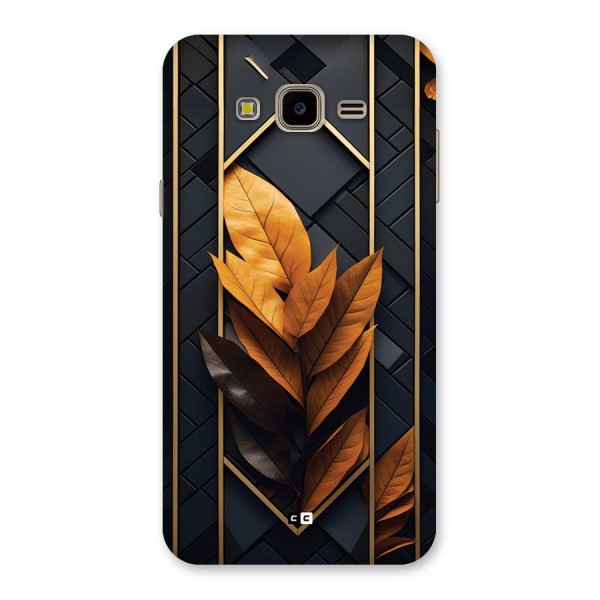 Golden Leaf Pattern Back Case for Galaxy J7 Nxt