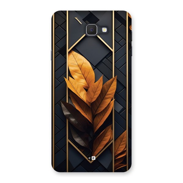 Golden Leaf Pattern Back Case for Galaxy J7 Prime