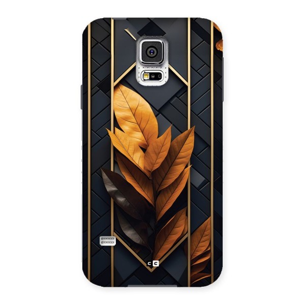 Golden Leaf Pattern Back Case for Galaxy S5