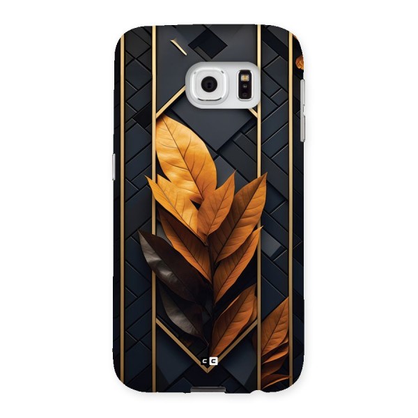 Golden Leaf Pattern Back Case for Galaxy S6
