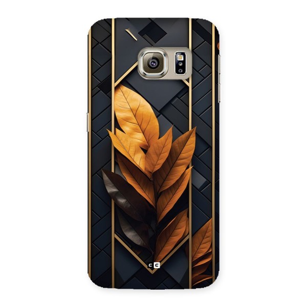 Golden Leaf Pattern Back Case for Galaxy S6 edge