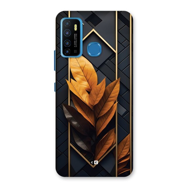 Golden Leaf Pattern Back Case for Infinix Hot 9