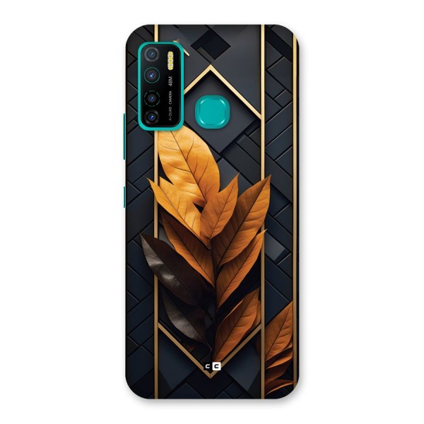 Golden Leaf Pattern Back Case for Infinix Hot 9 Pro