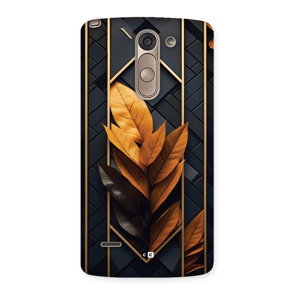 Golden Leaf Pattern Back Case for LG G3 Stylus