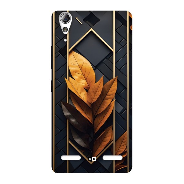 Golden Leaf Pattern Back Case for Lenovo A6000