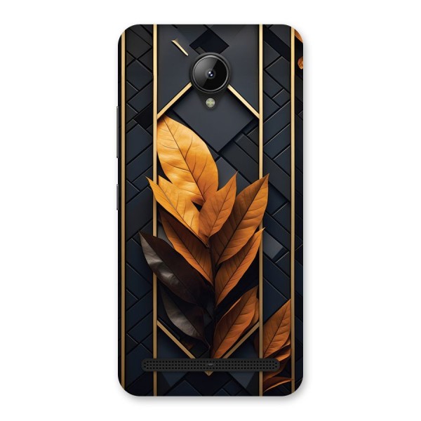 Golden Leaf Pattern Back Case for Lenovo C2