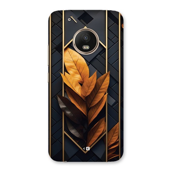 Golden Leaf Pattern Back Case for Moto G5 Plus