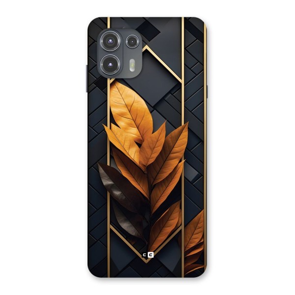 Golden Leaf Pattern Back Case for Motorola Edge 20 Fusion