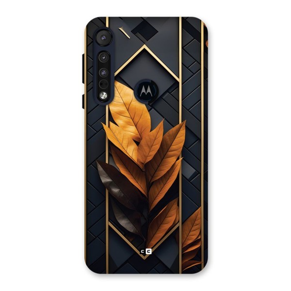 Golden Leaf Pattern Back Case for Motorola One Macro
