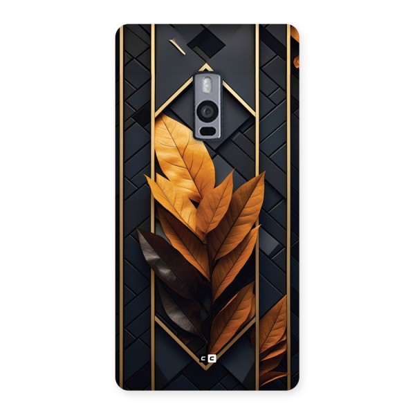 Golden Leaf Pattern Back Case for OnePlus 2