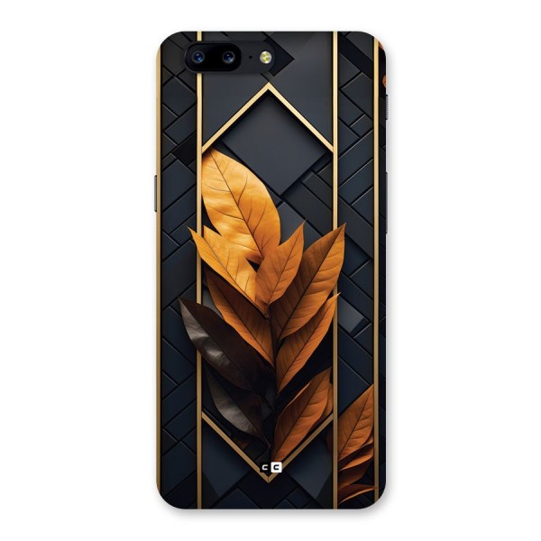Golden Leaf Pattern Back Case for OnePlus 5
