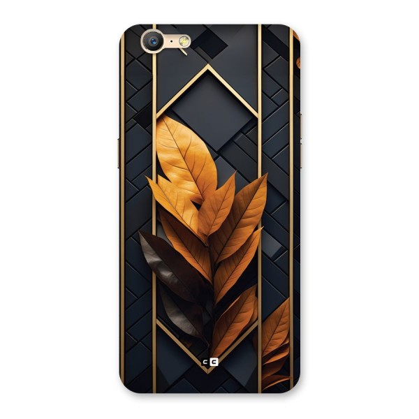 Golden Leaf Pattern Back Case for Oppo A39