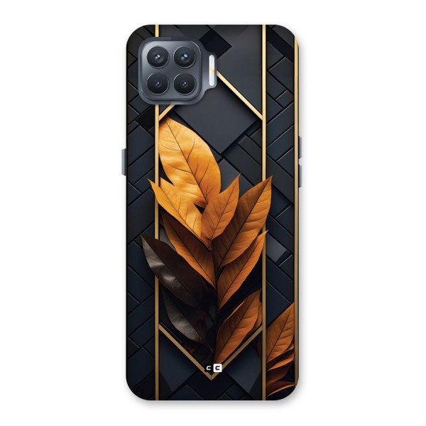 Golden Leaf Pattern Back Case for Oppo F17 Pro