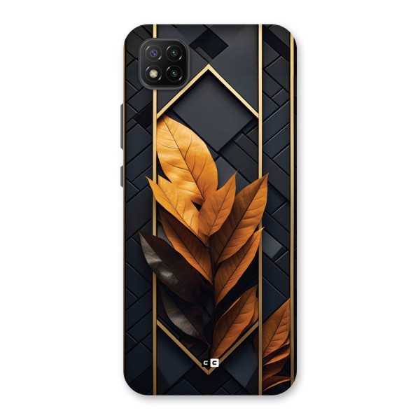 Golden Leaf Pattern Back Case for Poco C3