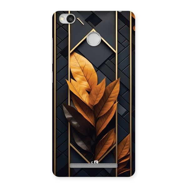 Golden Leaf Pattern Back Case for Redmi 3S Prime