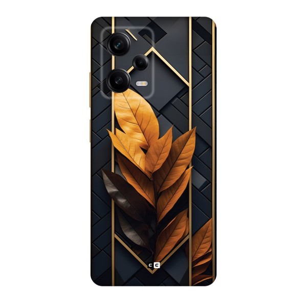 Golden Leaf Pattern Back Case for Redmi Note 12 Pro