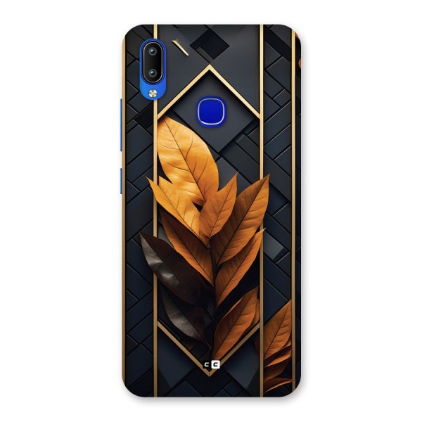 Golden Leaf Pattern Back Case for Vivo Y91