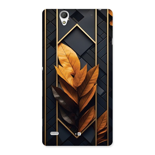 Golden Leaf Pattern Back Case for Xperia C4