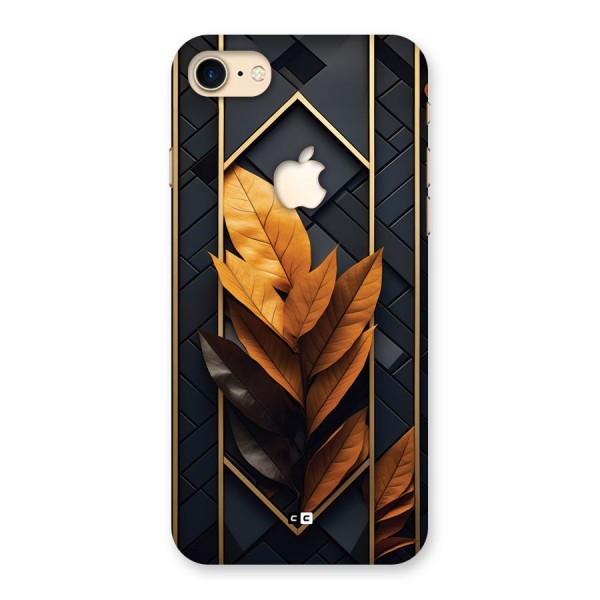 Golden Leaf Pattern Back Case for iPhone 7 Apple Cut