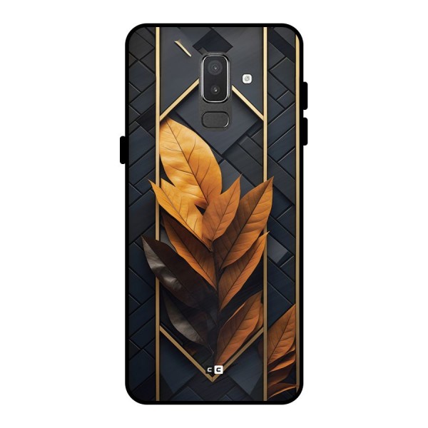 Golden Leaf Pattern Metal Back Case for Galaxy On8 (2018)
