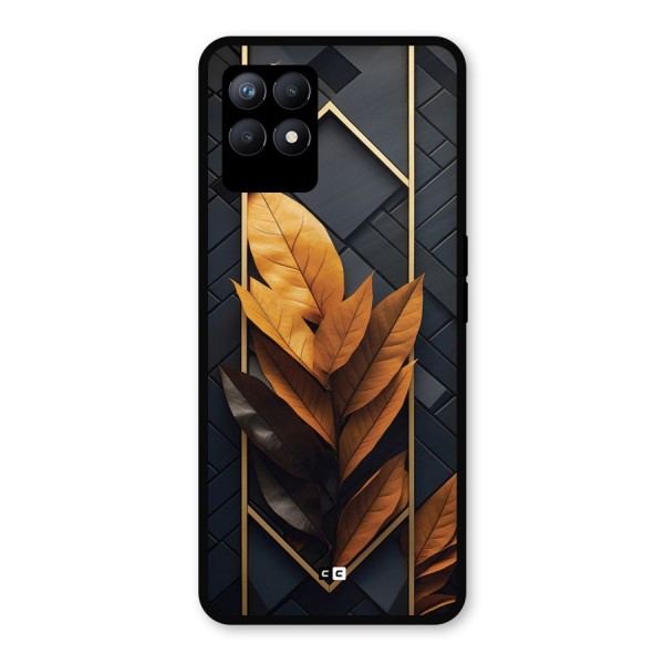 Golden Leaf Pattern Metal Back Case for Realme Narzo 50