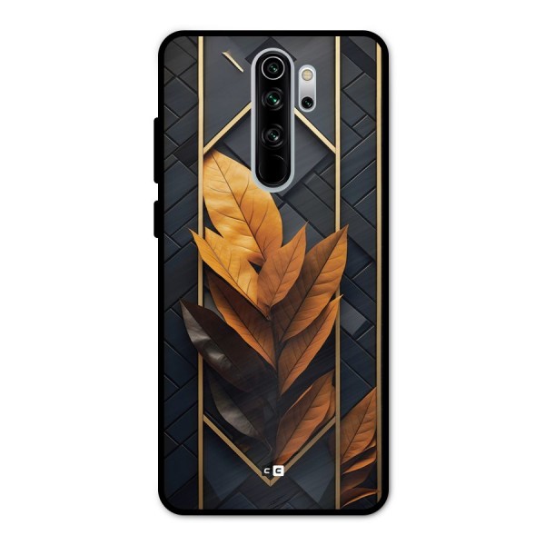 Golden Leaf Pattern Metal Back Case for Redmi Note 8 Pro