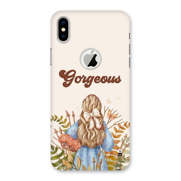 Gorgeous Girl Back Case for iPhone X Logo Cut
