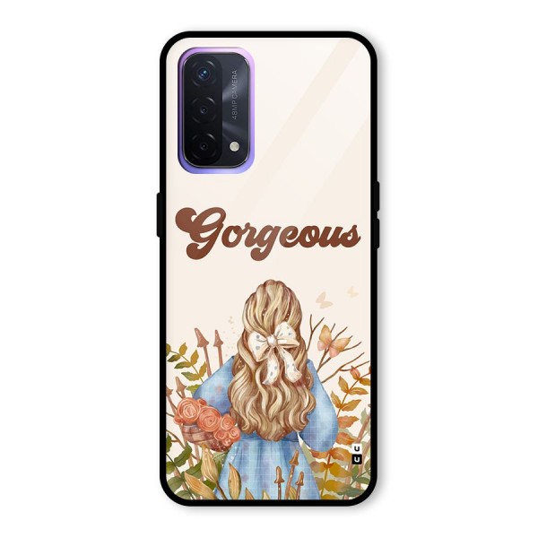 Gorgeous Girl Glass Back Case for Oppo A74 5G