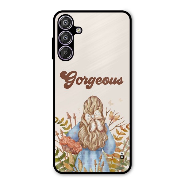 Gorgeous Girl Metal Back Case for Galaxy F15