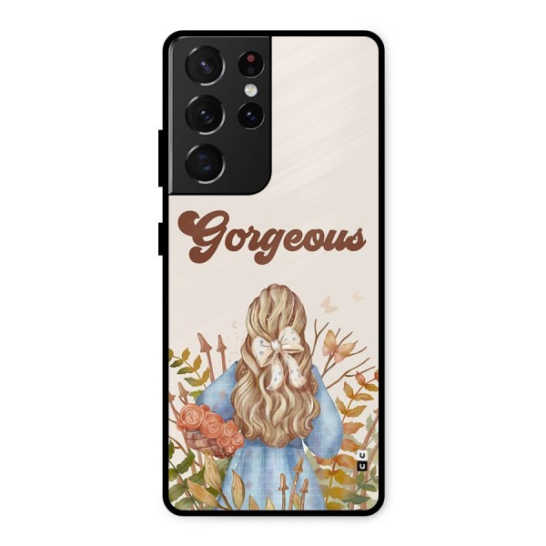 Gorgeous Girl Metal Back Case for Galaxy S21 Ultra 5G