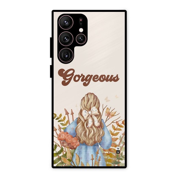 Gorgeous Girl Metal Back Case for Galaxy S22 Ultra 5G