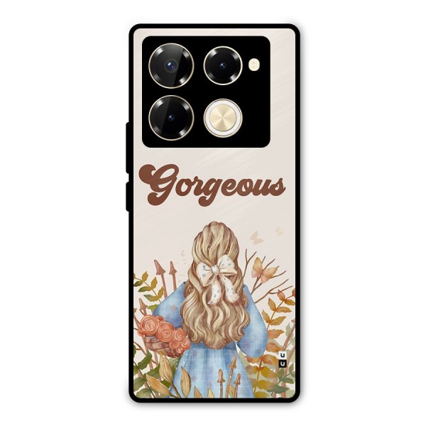 Gorgeous Girl Metal Back Case for Infinix Note 40 Pro