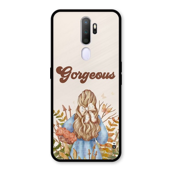Gorgeous Girl Metal Back Case for Oppo A5 (2020)