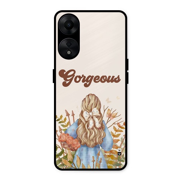 Gorgeous Girl Metal Back Case for Oppo A78 5G
