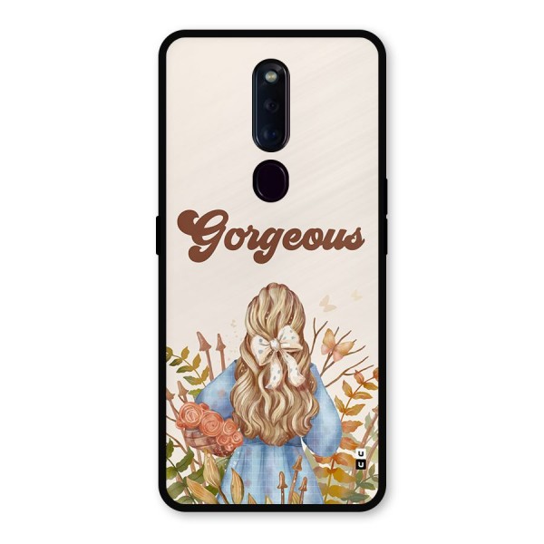 Gorgeous Girl Metal Back Case for Oppo F11 Pro
