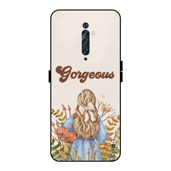 Gorgeous Girl Metal Back Case for Oppo Reno2 F