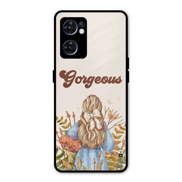 Gorgeous Girl Metal Back Case for Oppo Reno7 5G