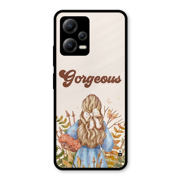 Gorgeous Girl Metal Back Case for Poco X5