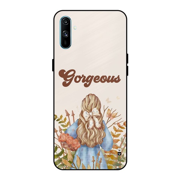 Gorgeous Girl Metal Back Case for Realme C3