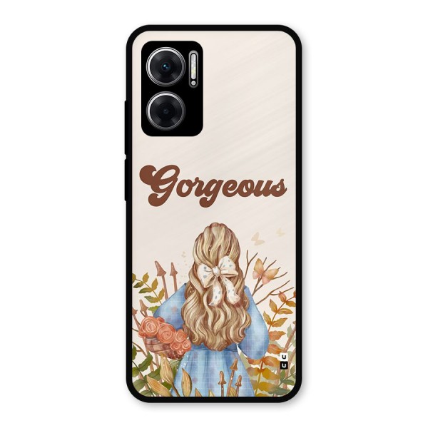 Gorgeous Girl Metal Back Case for Redmi 11 Prime 5G