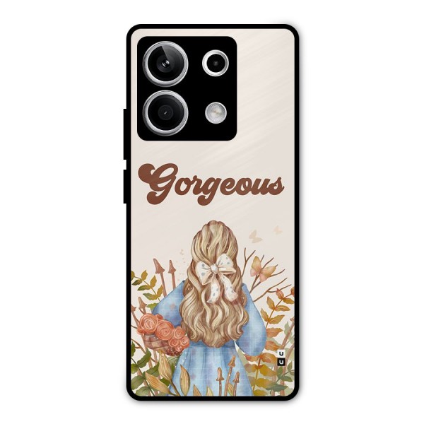 Gorgeous Girl Metal Back Case for Redmi Note 13 5G