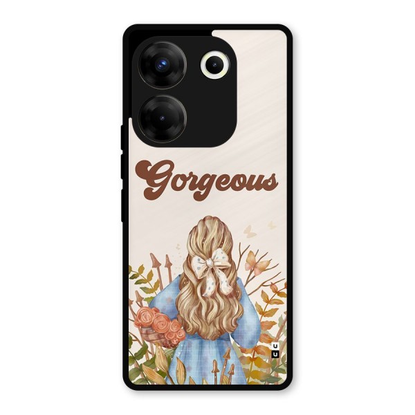 Gorgeous Girl Metal Back Case for Tecno Camon 20