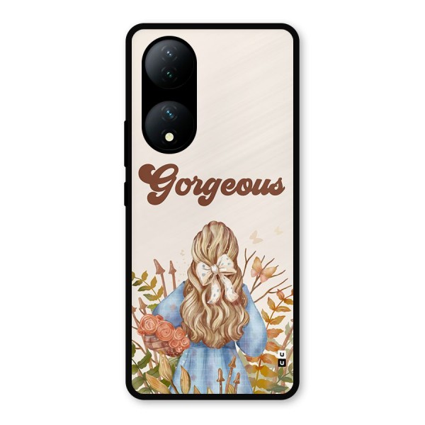Gorgeous Girl Metal Back Case for Vivo Y100a