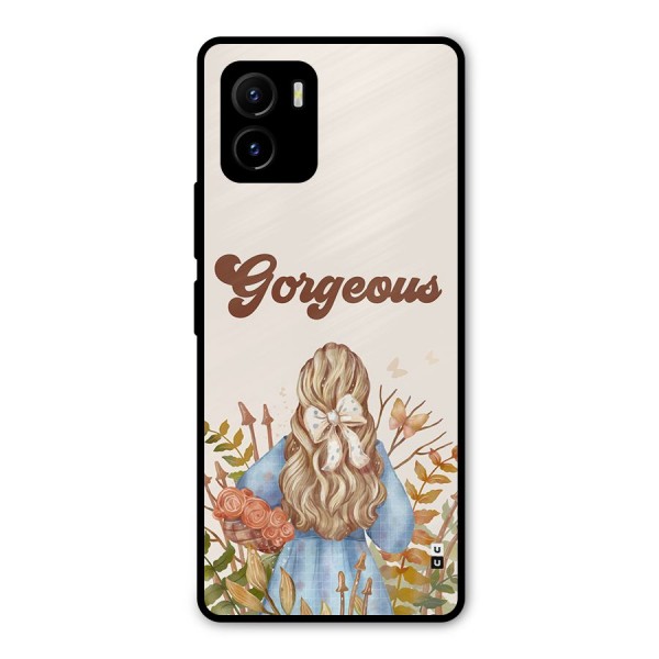 Gorgeous Girl Metal Back Case for Vivo Y15s