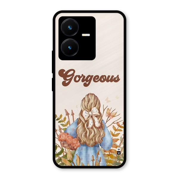 Gorgeous Girl Metal Back Case for Vivo Y22