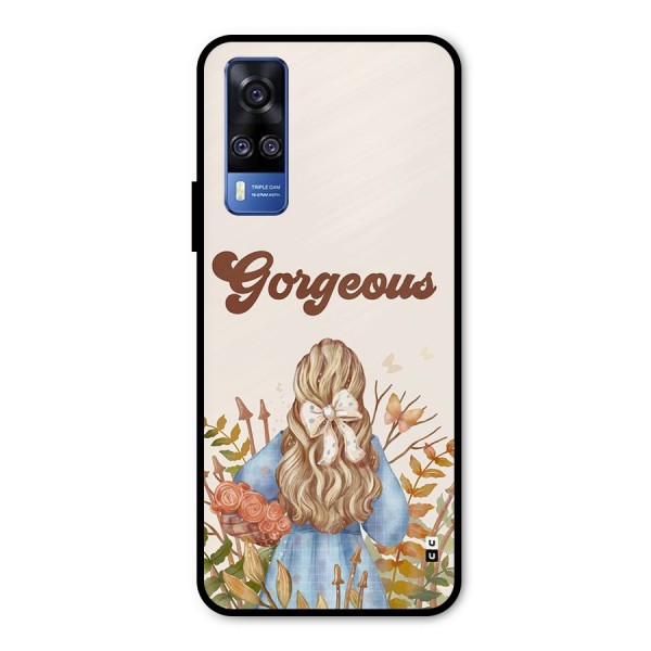 Gorgeous Girl Metal Back Case for Vivo Y51A