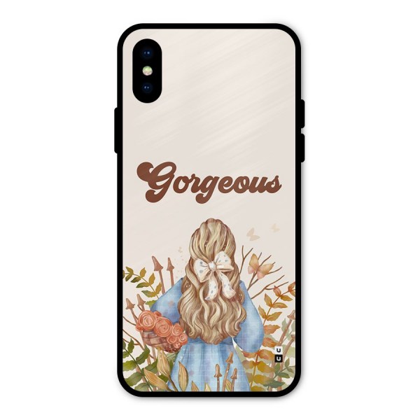 Gorgeous Girl Metal Back Case for iPhone X